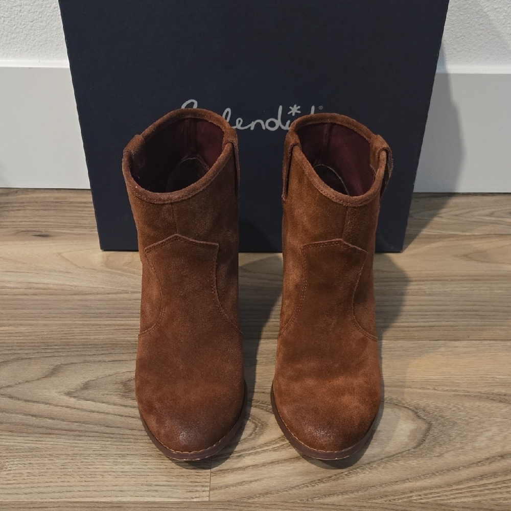 Splendid Eloise Brown Suede Ankle Boots - Size 8.5